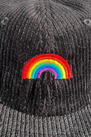 Pride Rainbow Corduroy Black Cap