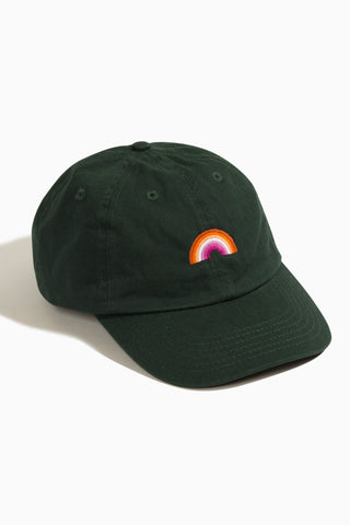 Lesbian Rainbow Forest Green Baseball Hat