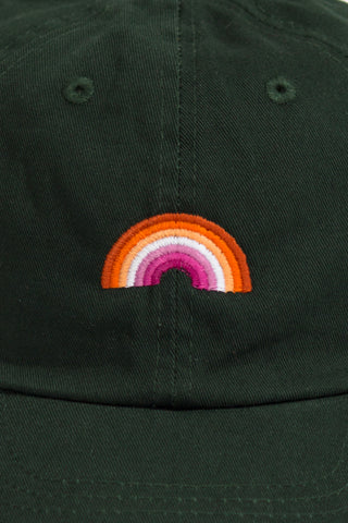 Lesbian Rainbow Forest Green Baseball Hat