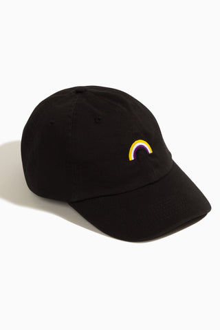 Non-Binary Rainbow Black Baseball Hat
