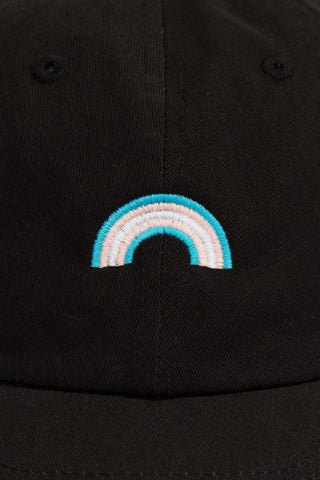Trans Rainbow Black Baseball Hat